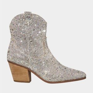 Betsy Johnson Diva Rhinestones Cowgirl Boots, 7